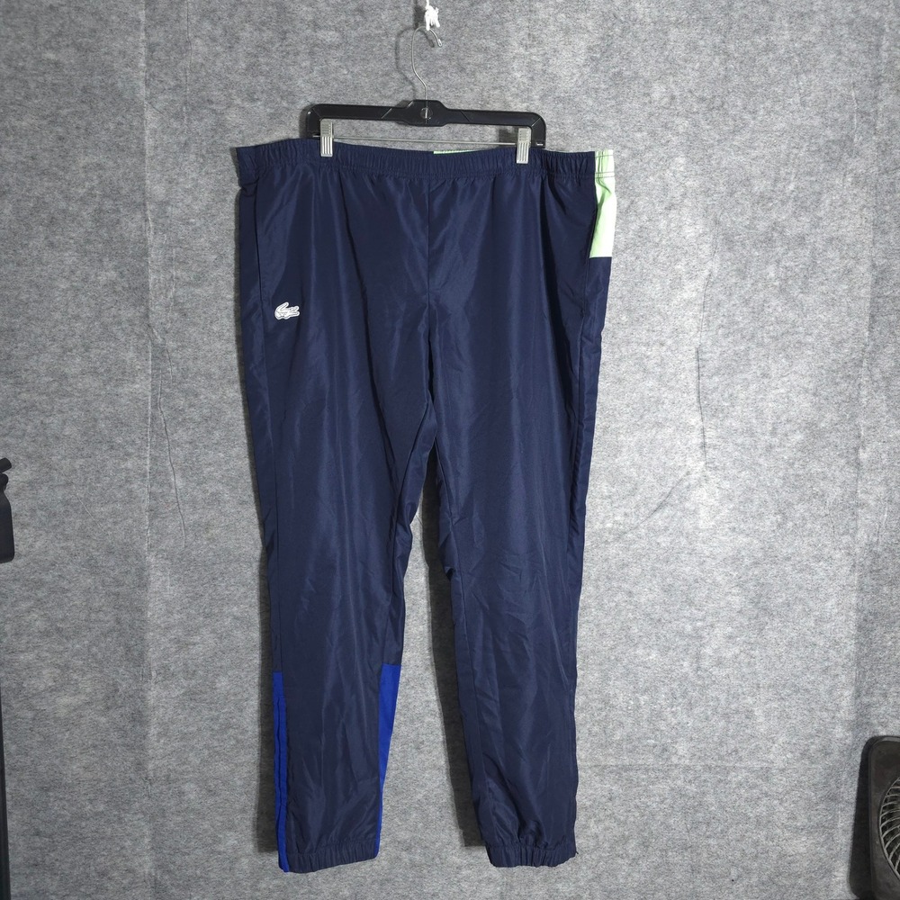 Lacoste Sport Track Pants Mens 4XL Navy Blue Green Athletic Joggers Windbreaker